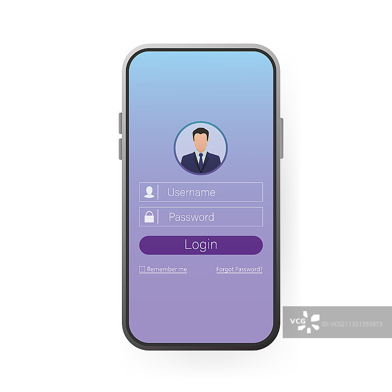 用于网站设计的智能手机用户登录模型图片素材