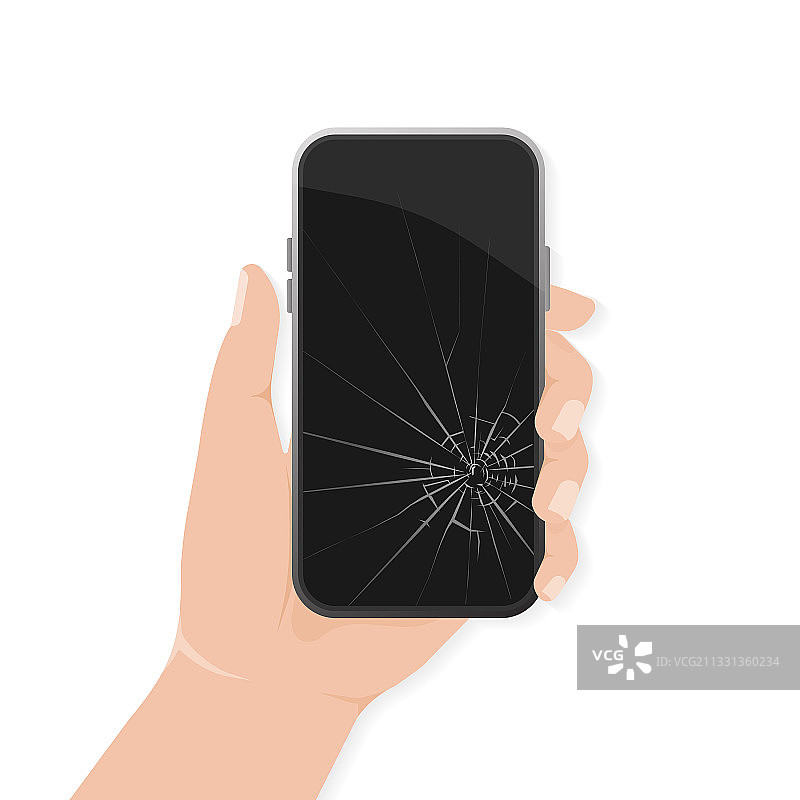 屏幕破裂的智能手机图片素材