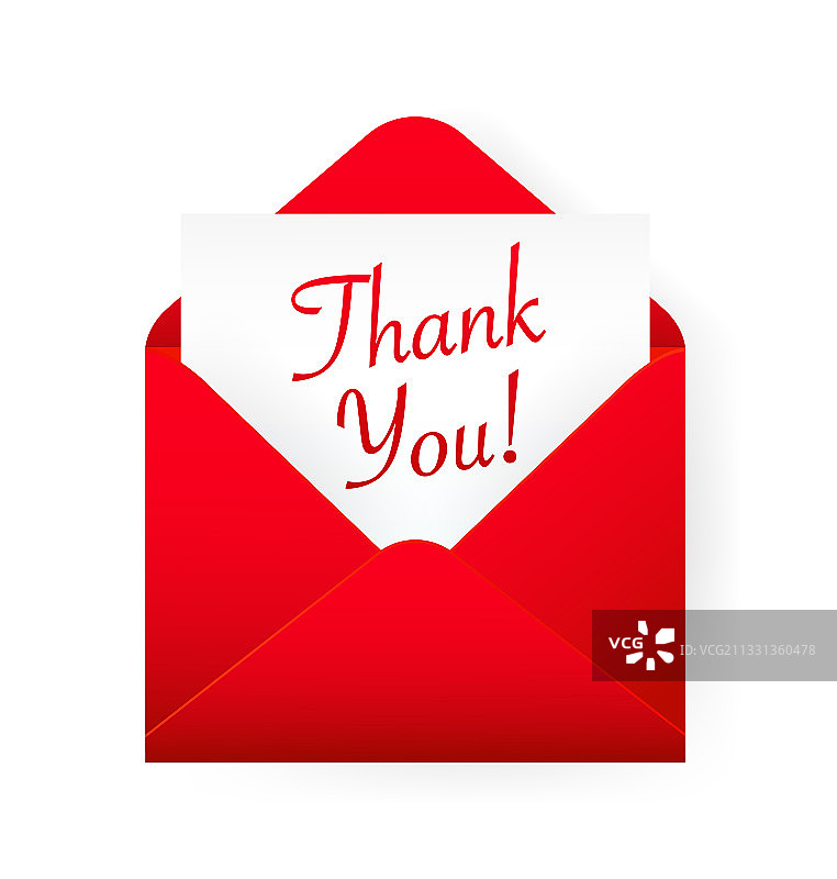扁平风格红色感谢信封装饰设计图片素材