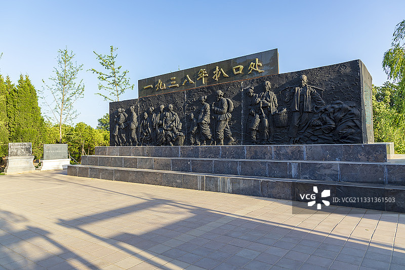 河南省郑州市惠济区花园口镇1938年黄河扒口处图片素材