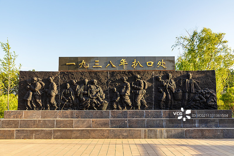 河南省郑州市惠济区花园口镇1938年黄河扒口处图片素材