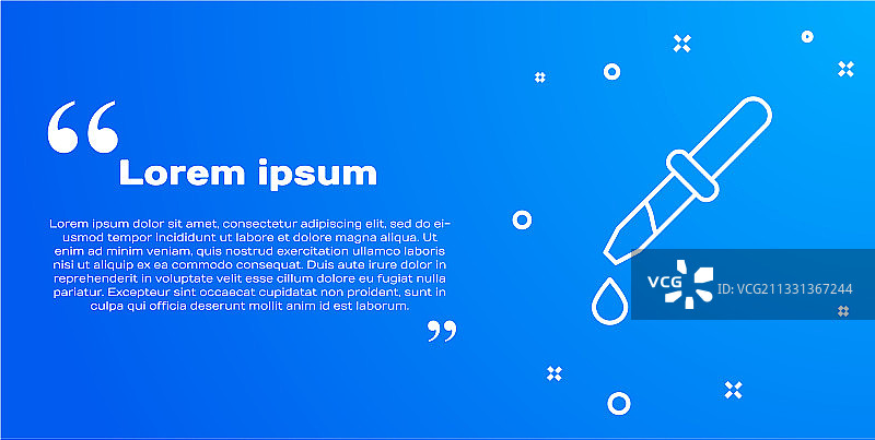 蓝色背景上的白色线条移液器图标图片素材