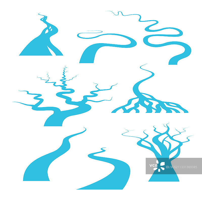 透视蜿蜒的河床图片素材