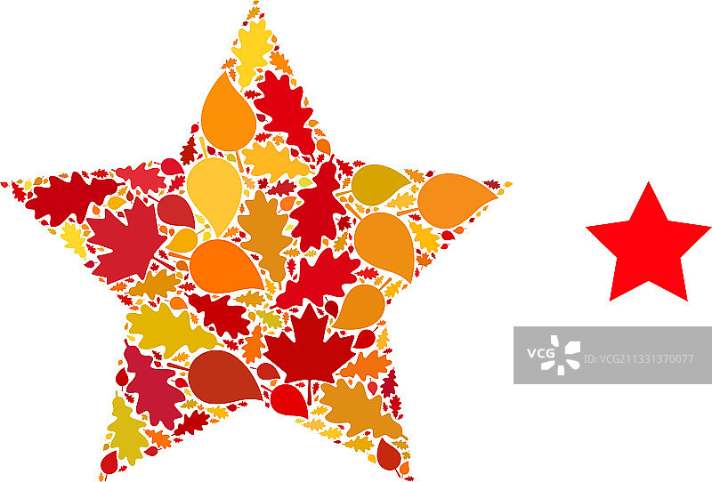 星星秋季落叶马赛克图标图片素材