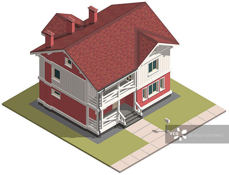 家庭住宅2.5D超细节设计图片素材