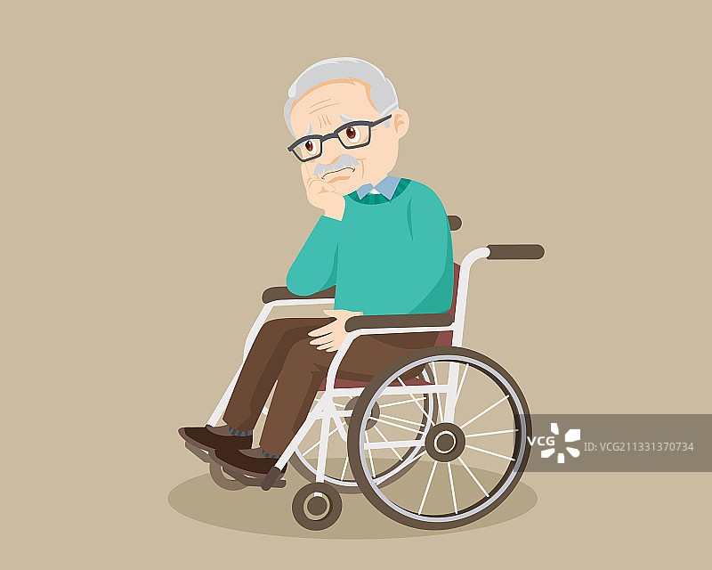 孤独的轮椅老人图片素材