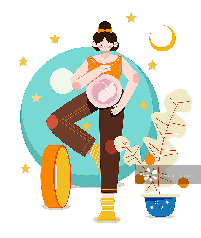 母婴的健康锻炼护理矢量插画图片素材