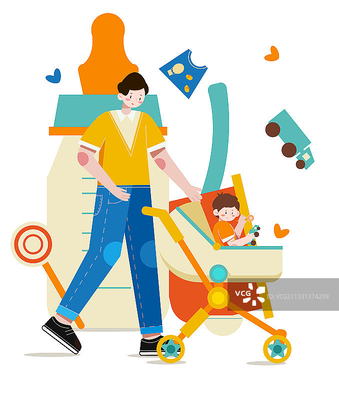 家庭亲子娱乐矢量插画图片素材
