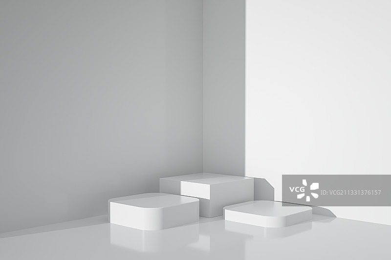 白色产品展台三维场景图片素材