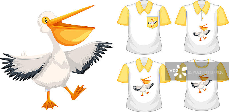 带有棕色鹈鹕的不同衬衫图片素材