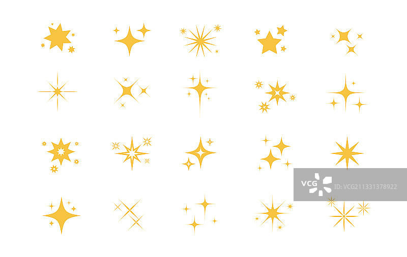 黄色闪光星星图案图片素材