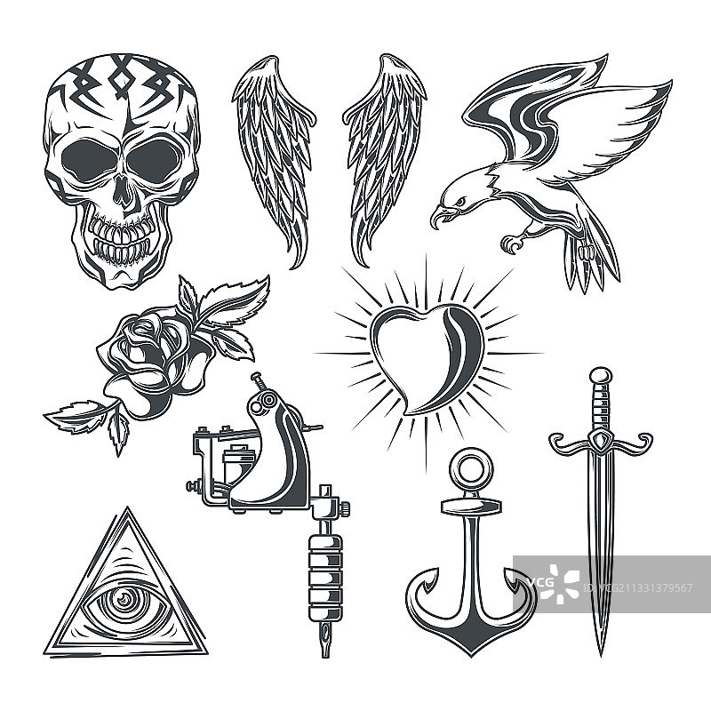 纹身元素素材图片素材