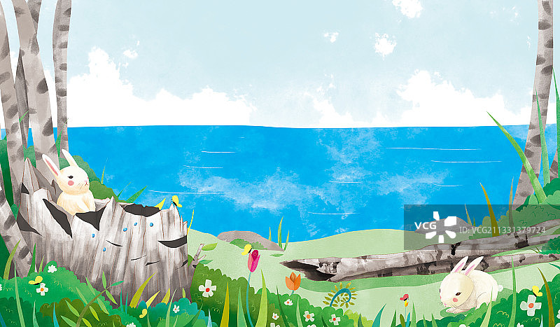 两只兔子图片素材