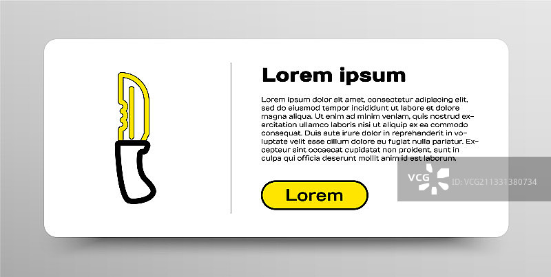 白色背景上的军用刀线条图标图片素材