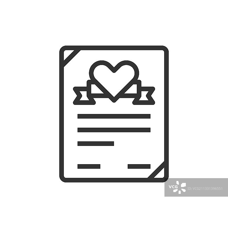 心形合约爱情图标或标志图片素材