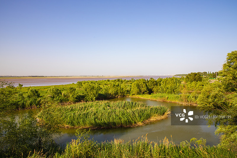 黄河河南郑州市花园口段夏天户外风光图片素材