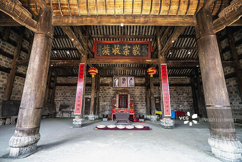 湖北恩施：咸丰唐崖镇大水坪百年老祠堂-严家祠堂图片素材