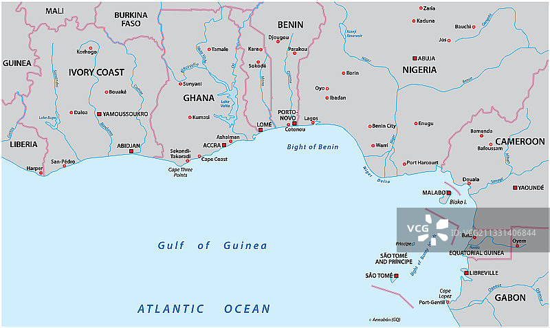 西非几内亚湾地图图片素材