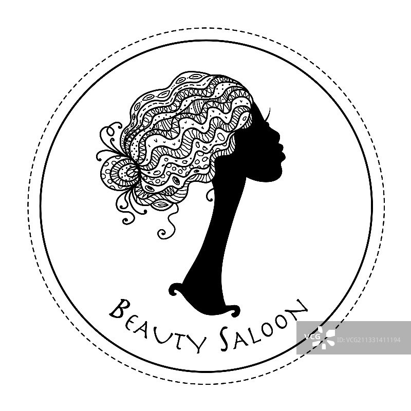 为您的设计的漂亮女人黑色剪影肖像图片素材