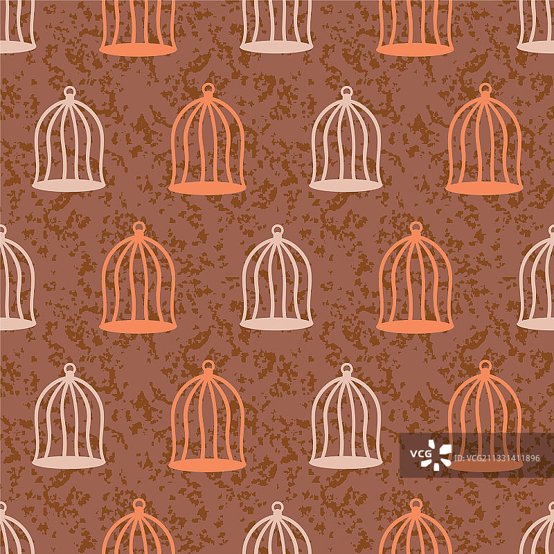 简约金属鸟笼无缝图案图片素材