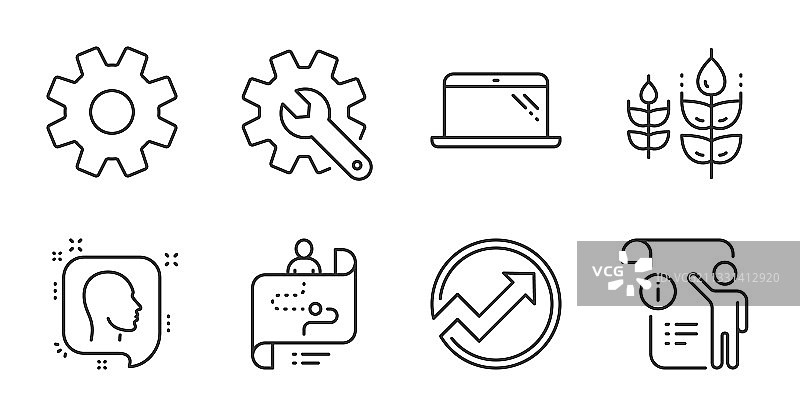 手册文档笔记本电脑和自定义图标集图片素材