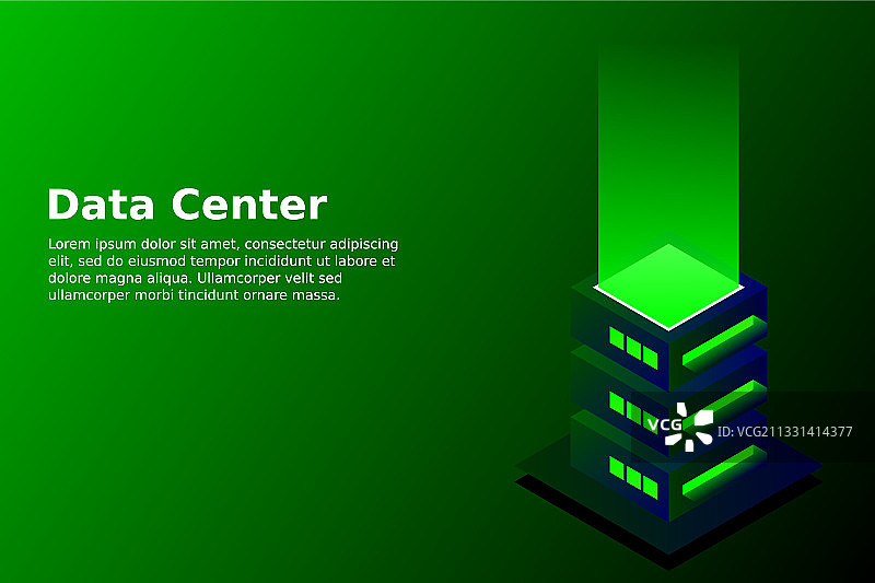 数据中心等距抽象3d主机服务器图片素材