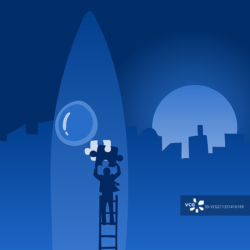 商人放置拼图图片素材