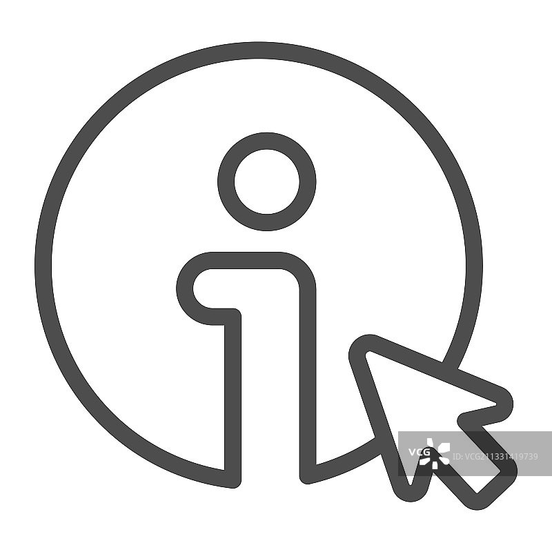 信息标志和光标线图标启动图片素材
