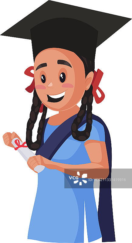 印度女学生卡通图片素材