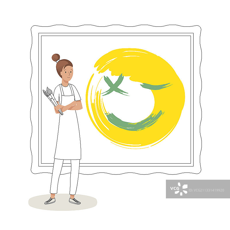 面带微笑的女艺术家图片素材