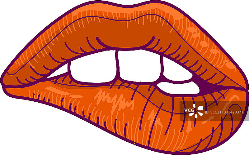 咬嘴唇特写图片素材