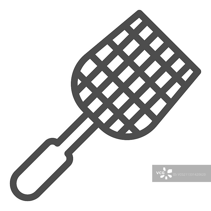 苍蝇拍线条图标，害虫防治概念图片素材