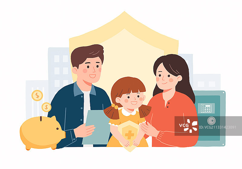 教育保险理财金融插画图片素材