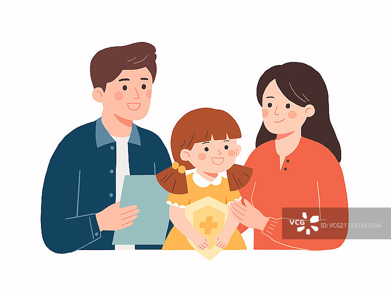 医疗健康教育保险插画图片素材