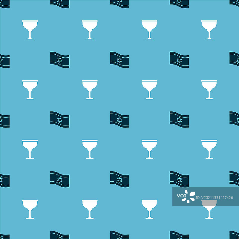 以色列国旗和犹太高脚杯图片素材