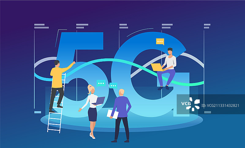 开发人员从事5G网络工作图片素材