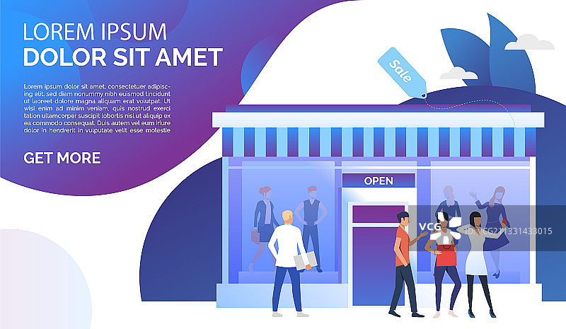 人们在商店前聊天图片素材