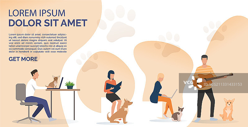 宠物主人阅读书籍和使用笔记本电脑图片素材