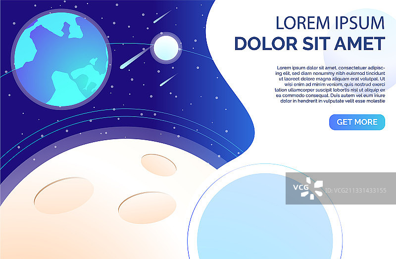 带有陨石坑和文本示例的行星表面图片素材