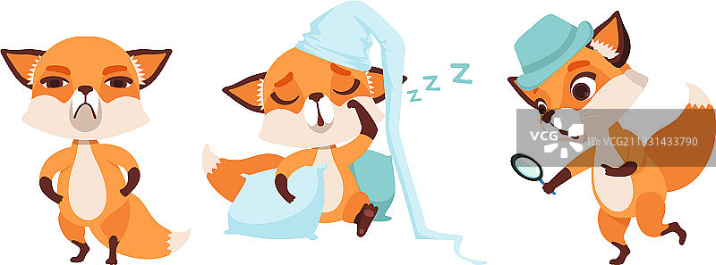 各种可爱小狐狸动作合集图片素材