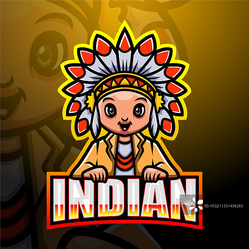 印度吉祥物电竞logo设计图片素材