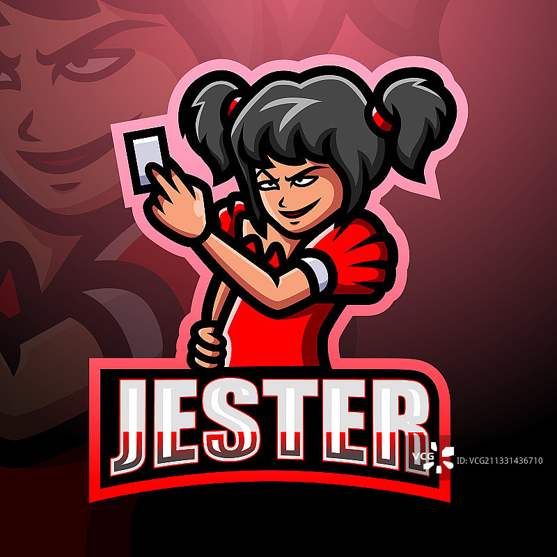 小丑吉祥物电竞标志设计图片素材