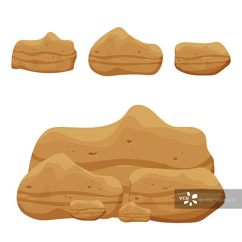 白色背景上的孤立石块图片素材