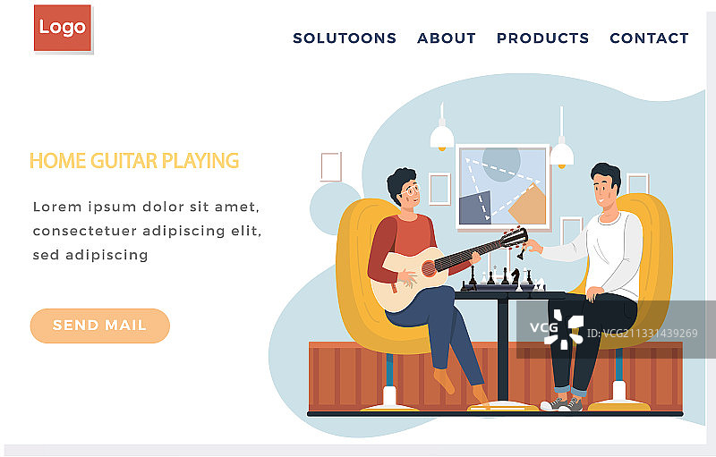 在家弹吉他的网站概念图片素材