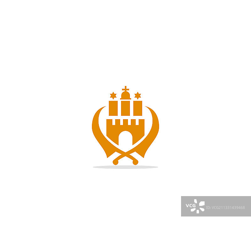 城堡建筑宝剑标志图片素材