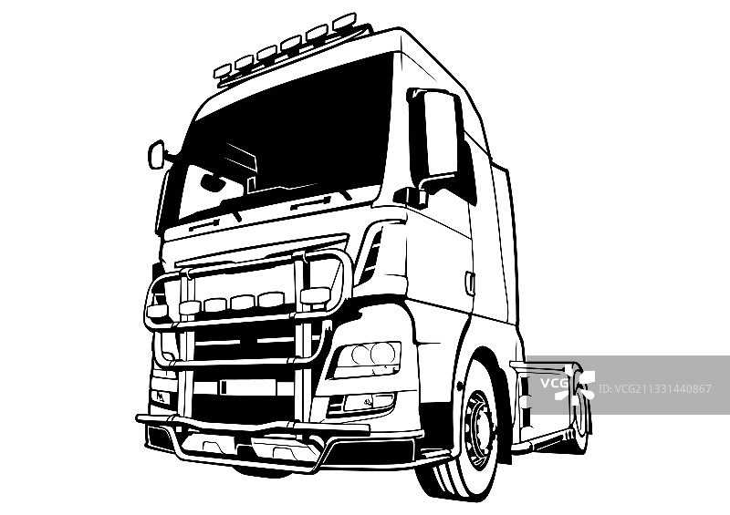 黑白卡车图片素材