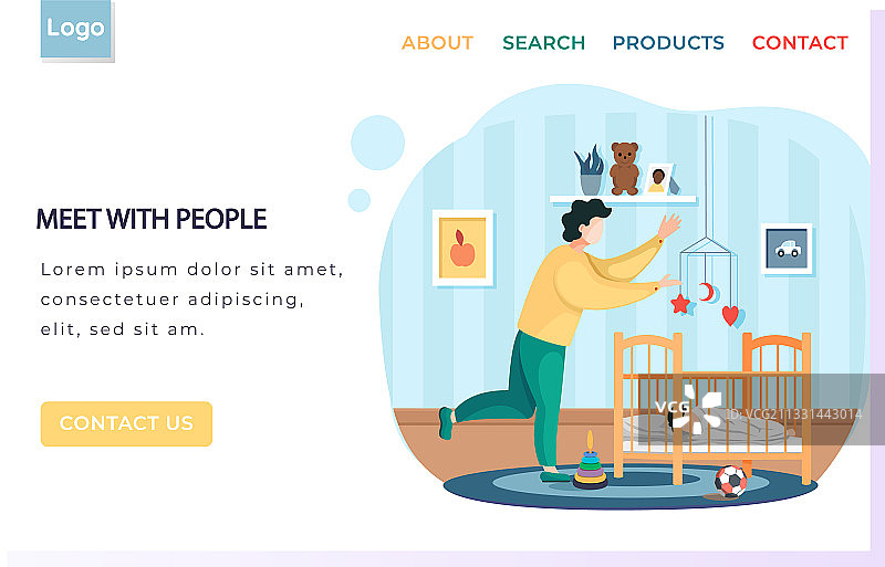 与父亲相遇的着陆页模板图片素材