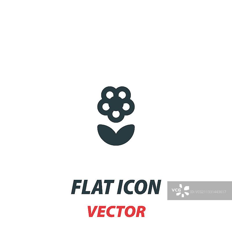 扁平风格的树叶花朵图标图片素材