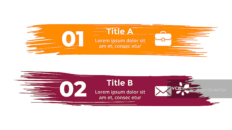 两种手写笔刷选项的信息图图片素材