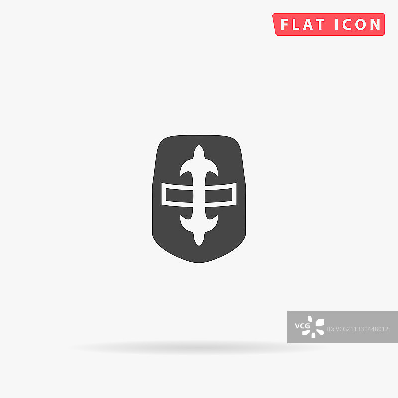 十字军头盔扁平图标图片素材